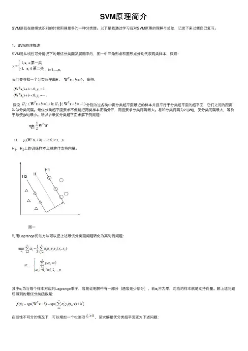 SVM原理简介