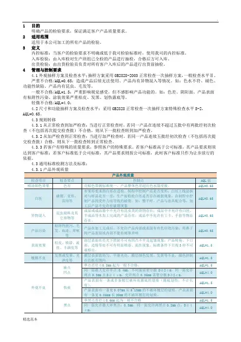 电镀品质检验规范