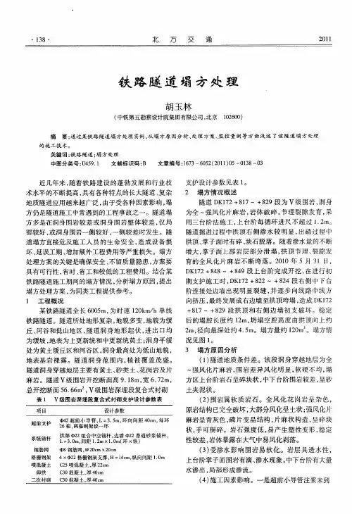 铁路隧道塌方处理