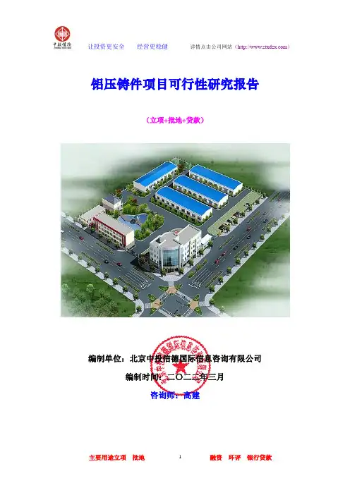 铝压铸件项目可行性研究报告