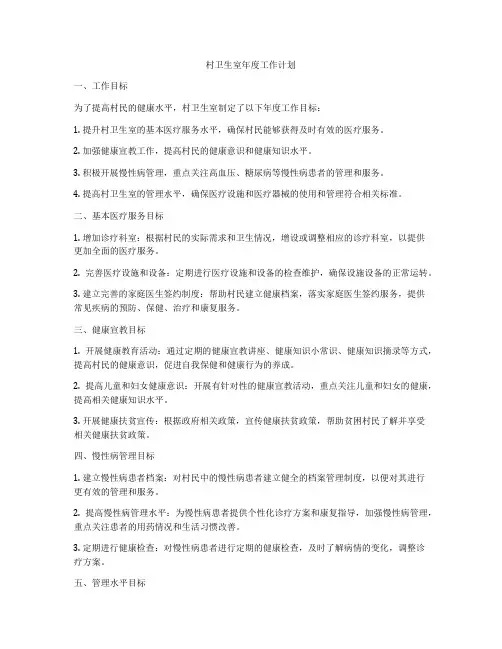 村卫生室年度工作计划