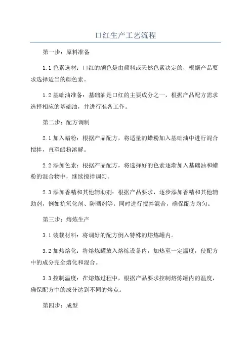 口红生产工艺流程