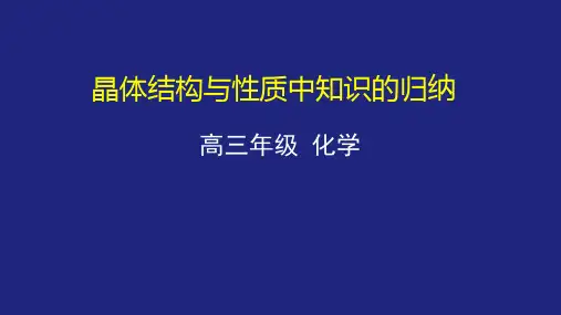 高三化学一轮复习《晶体结构与性质中知识的归纳》PPT.pptx