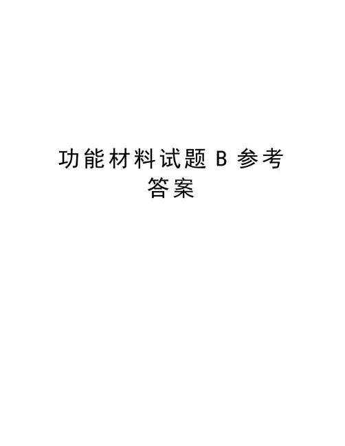功能材料试题B参考答案doc资料