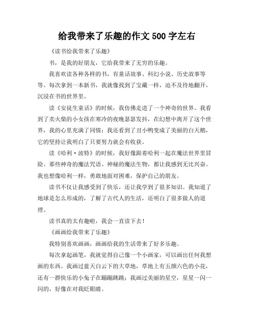 给我带来了乐趣的作文500字左右