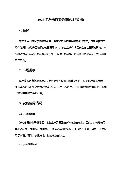 2024年海南省农药市场环境分析