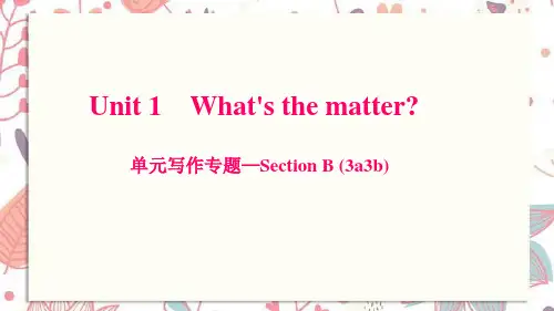 龙陵县十中八年级英语下册Unit1What'sthematter单元写作专题_SectionB(3a