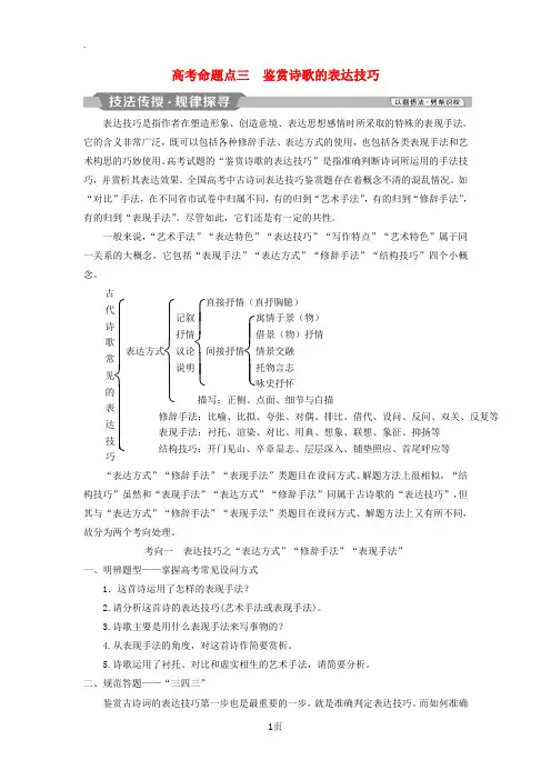 2019高考语文一轮总复习第四部分古代诗文阅读专题二古代诗歌鉴赏_文坛奇葩诗词曲彩笔写就断肠句7高考命题点