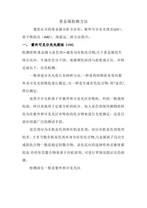 重金属检测方法比较