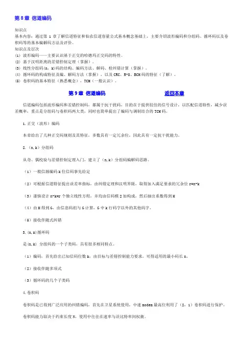 第8章 信道编码(北京交通大学通信原理专业课 课堂资料)