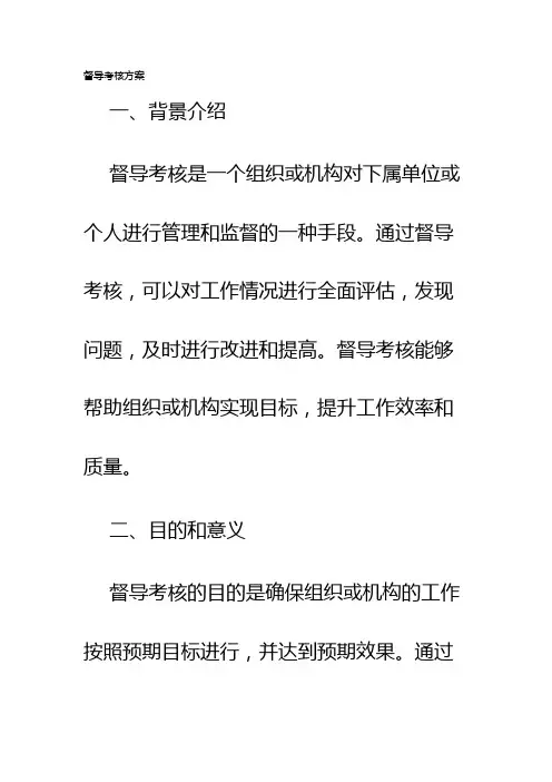 督导考核方案