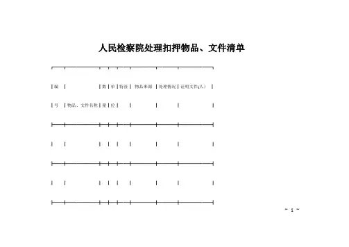 人民检察院处理扣押物品、文件清单