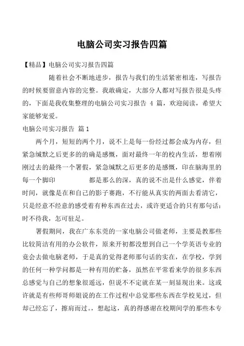 电脑公司实习报告四篇