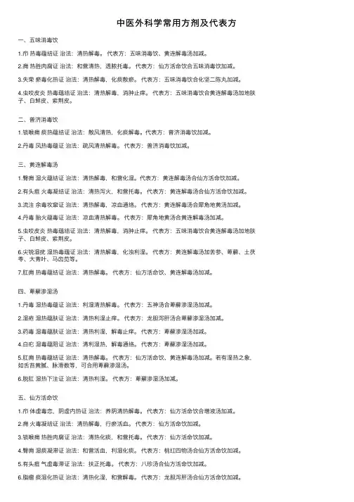中医外科学常用方剂及代表方