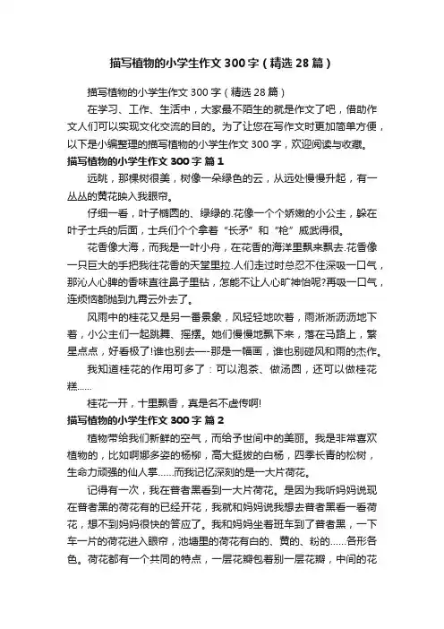 描写植物的小学生作文300字（精选28篇）