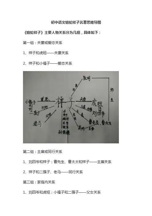初中语文骆驼祥子名著思维导图