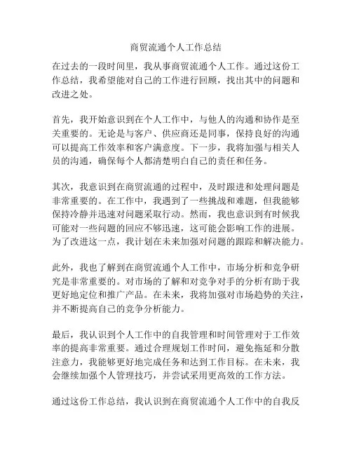 商贸流通个人工作总结