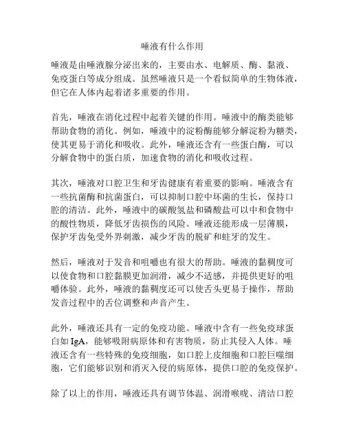 唾液有什么作用