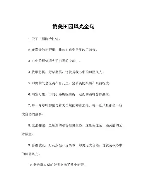 赞美田园风光金句