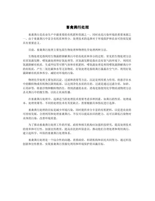 畜禽粪污处理