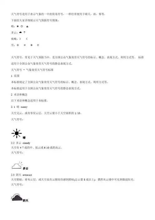 天气预报符号说明