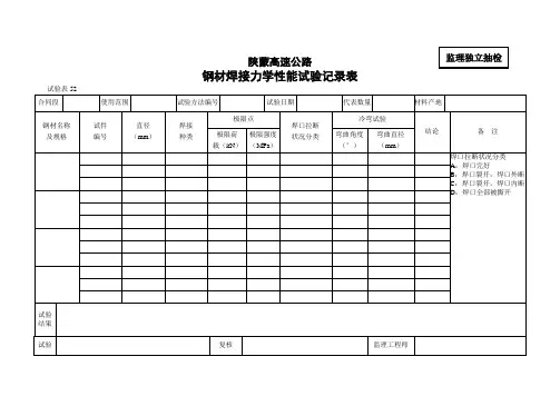 钢材焊接力学性能试验记录表.doc