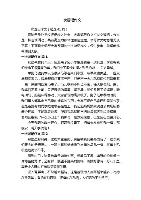 一次游记作文（精选41篇）