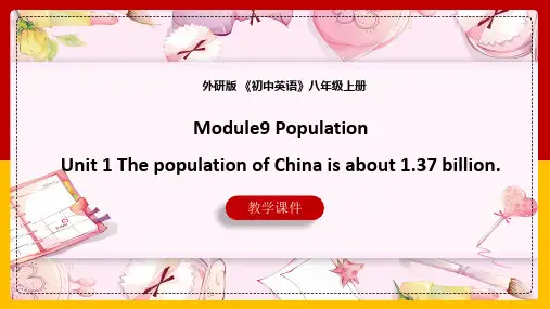 初中英语外研版八年级上册《M9 Unit1 The population of China is a