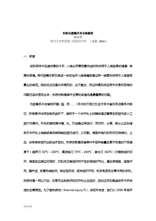 妇科内腔镜手术与热损伤