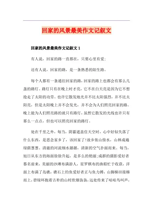 回家的风景最美作文记叙文