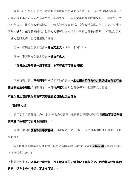 谣言辩论