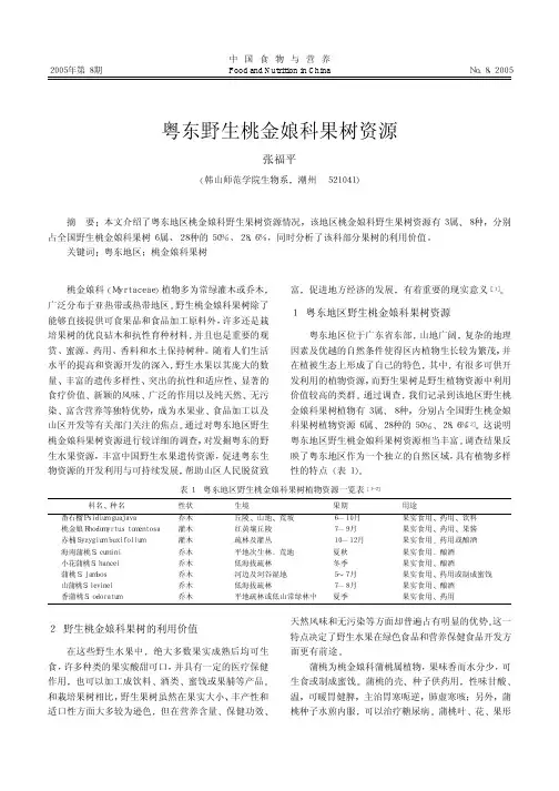 粤东野生桃金娘科果树资源