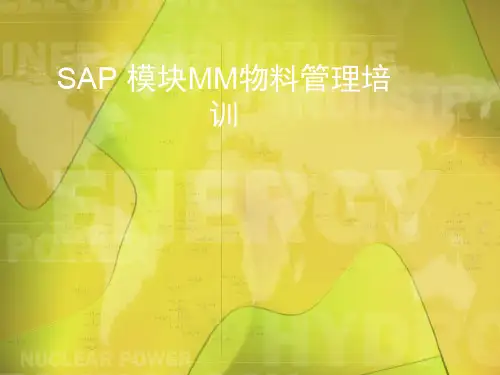 SAP系统MM模块基本原理培训