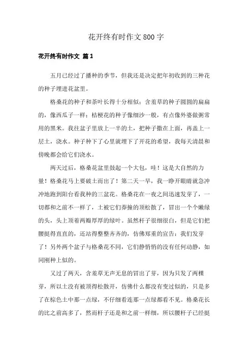花开终有时作文800字