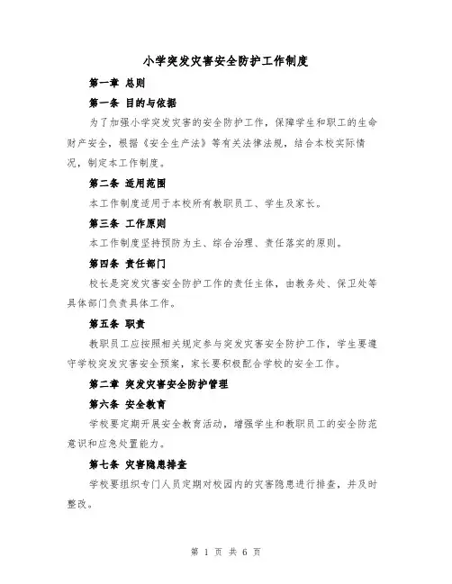 小学突发灾害安全防护工作制度（4篇）