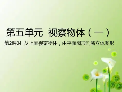 人教版小学二年级数学上5.2从上面观察物体,由平面图形判断立体图形课件