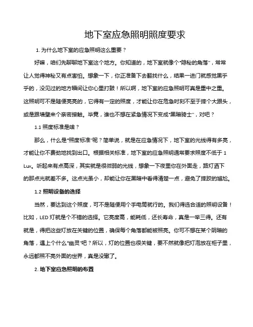 地下室应急照明照度要求