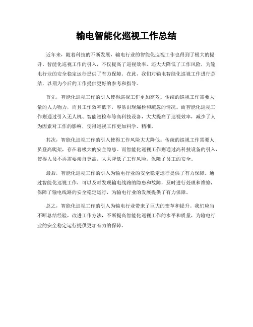 输电智能化巡视工作总结