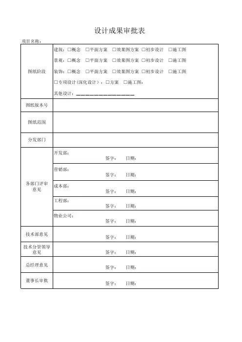 设计成果审批表