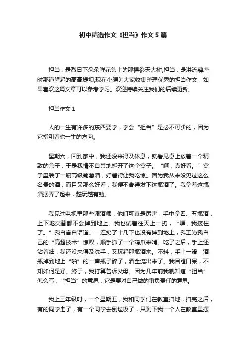 初中精选作文《担当》作文5篇