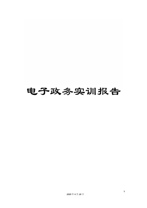 电子政务实训报告