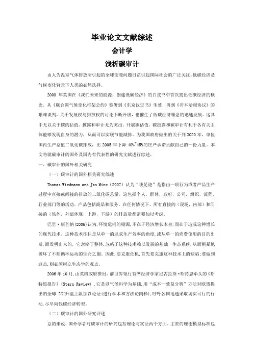 浅析碳审计【文献综述】
