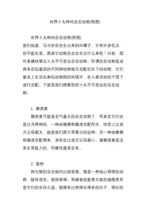 世界十大种间杂交动物(附图)