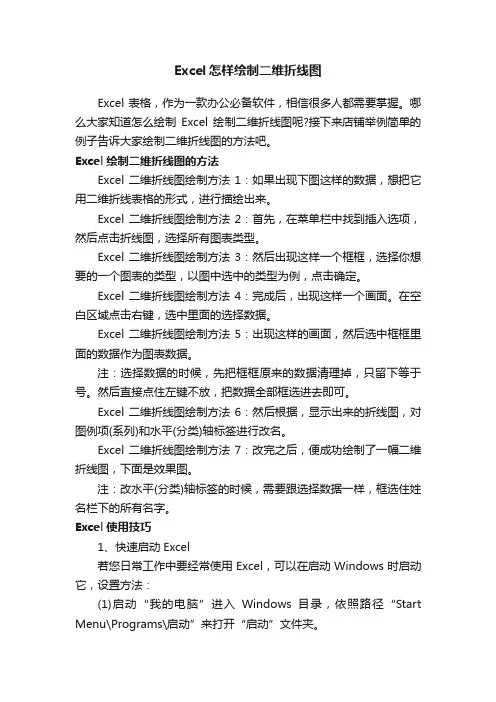 Excel怎样绘制二维折线图