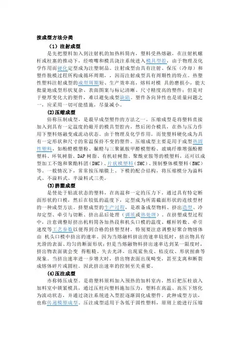 按成型方法分类
