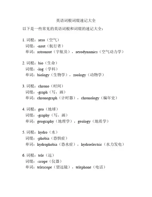 英语词根词缀速记大全