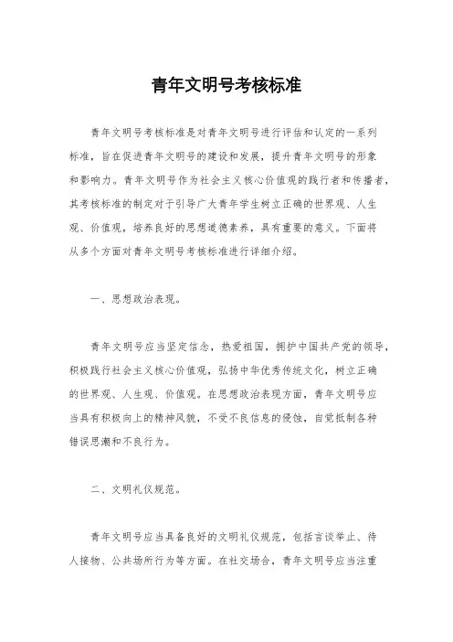 青年文明号考核标准