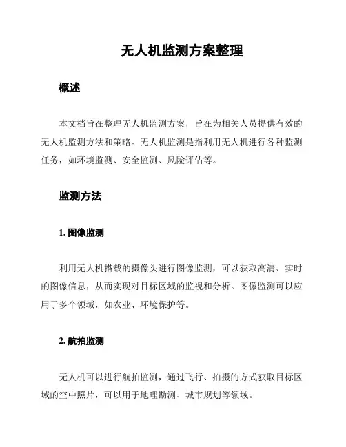 无人机监测方案整理
