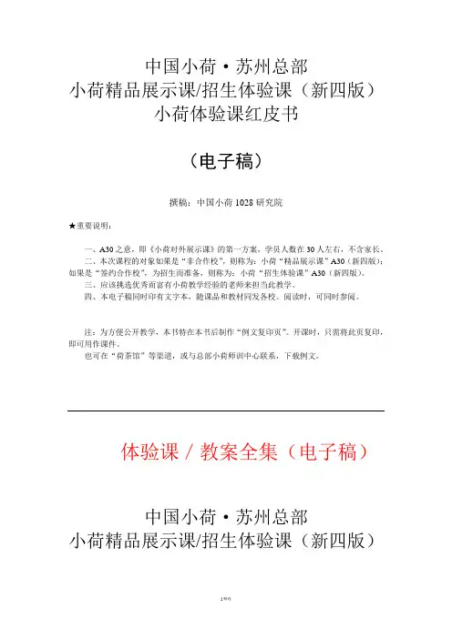 ⑧小荷体验课／《红皮书教案与实录》