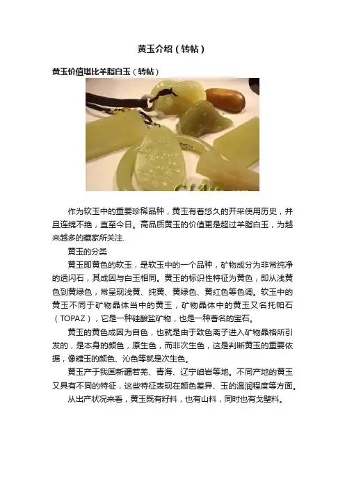 黄玉介绍（转帖）